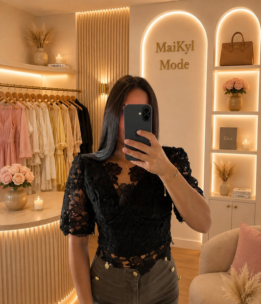 Blouse en dentelle Noir 🖤